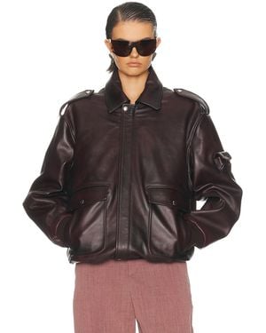 Coperni Oversized Leather Jacket - Brown