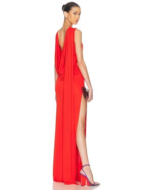 Sid Neigum Floor Length Cowl Back Dress - Red