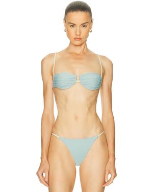 SIR. Cielo Gathered Bikini Balconette - Blue