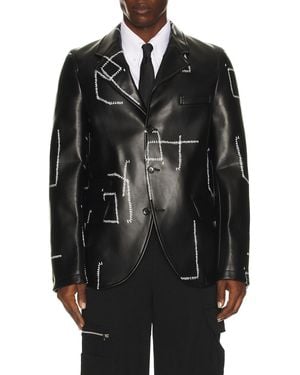 Comme des Garçons Filip Pagowski Print Blazer - Black