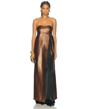 SEV Long Open Dress - Brown