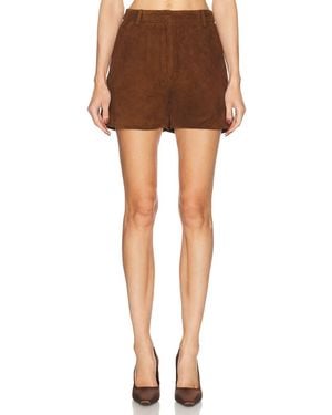 AEXAE Leather Suede Short - Brown