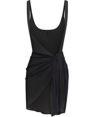 Skims Sheer Coverups Dress Sarong - Black