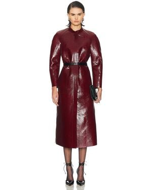 Tom Ford Leather Duchesse Biker Coat - Red