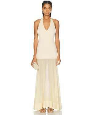 St. Agni Circle Hem Halter Dress - Natural