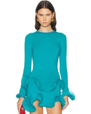 Sid Neigum Wave Sleeve Bamboo Top - Blue