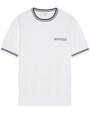 Club Monaco Open Stitch Tipped Knitted Shirt - White