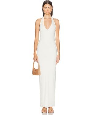 ÉTERNE Halter Maxi Dress - White