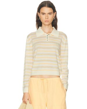 Leset James Stripe Polo Top - Natural