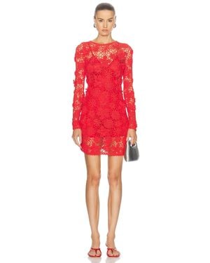 AKNVAS For Fwrd Cece Crochet Mini Dress - Red