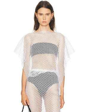 SEV Sequin Mesh Top - White