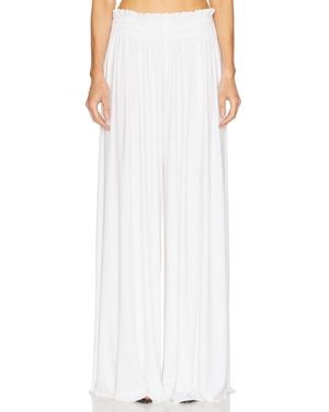 Norma Kamali Wide Leg Peasant Pant - White