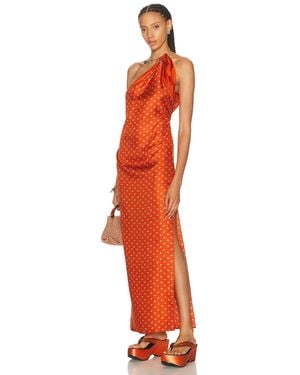 Christopher Esber Bandana Scarf Tie Dress - Orange