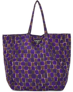 Prada Vela Nylon Tote Bag - Purple