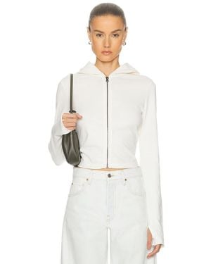 GRLFRND Shrunken Zip Hoodie - White