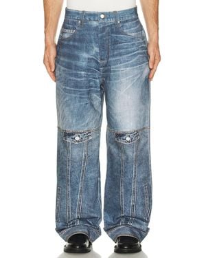 ANDERSSON BELL Custom-like Printed Denim Pants - Blue