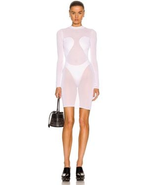 Alaïa Mini Round Neck Dress - Pink