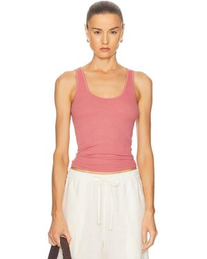 Enza Costa Stretch Silk Knit Tank Top - Red