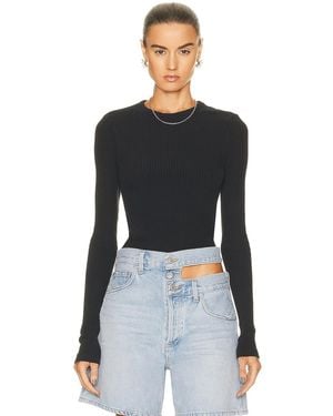 Agolde Alma Shrunken Crew Neck Tee - Black