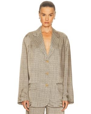 Acne Studios Junida Check Fluid Blazer - Natural