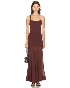 St. Agni Sheer Silk Circle Hem Dress - Red