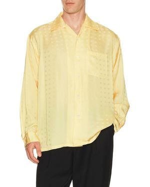Beams Plus Open Collar Cupro Dot Pattern - Yellow