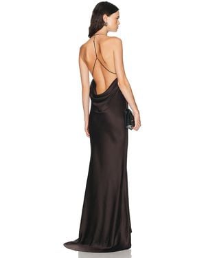 Tom Ford Silk Satin Halterneck Evening Dress - Black