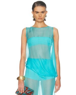 SEV Draped Blouse - Blue