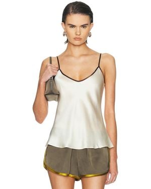 Comme Si Silk Bias Cami Top - White