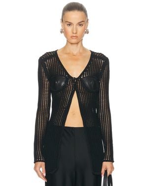 Alexander Wang Cardigan With Leather Bust - Black