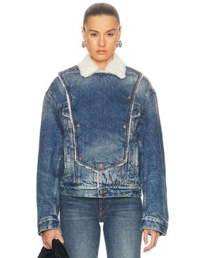 R13 Bib Trucker Jacket - Blue