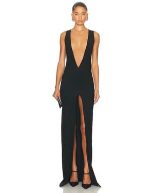 Monot Plunge Neck Dress - Black