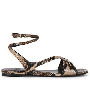 KHAITE Liria Ankle Strap Flat Sandal - Metallic