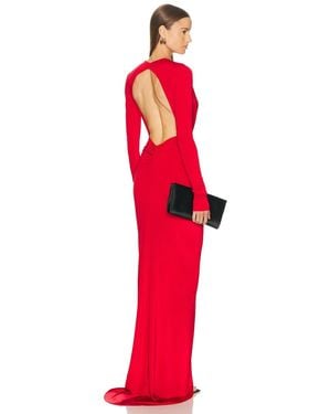 ANDAMANE Zelda Deep V Neck Maxi Dress - Red