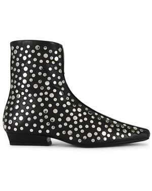 STAUD Wally Flat Ankle Boot - Black