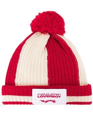 Charles Jeffrey Pompom Beanie - Red