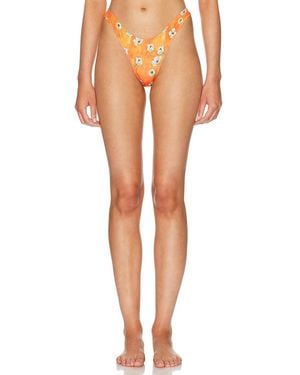 Heavy Manners High Cut Cheeky Bikini Bottom - Orange