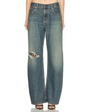 Helmut Lang Relaxed Destroyed Bootcut Leg - Blue