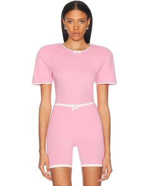ROWEN ROSE Puff Sleeve Top - Pink