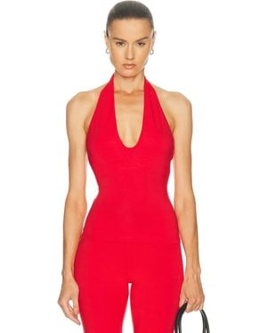 Skims Smooth Layers Halter Top - Red
