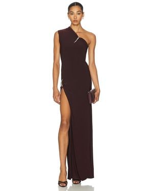 GRACE LING Claw One Shoulder Maxi Dress - Red