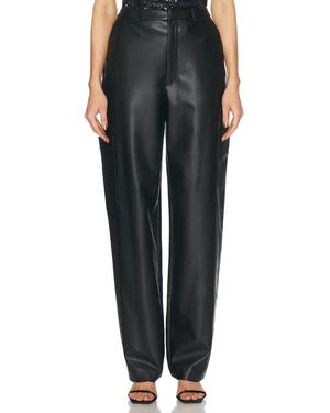 LAPOINTE Stretch Faux Leather Tapered Trouser - Black