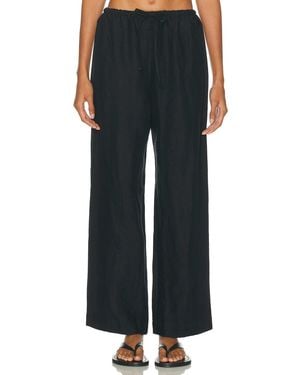 Deiji Studios Double Waist Linen Pant - Black