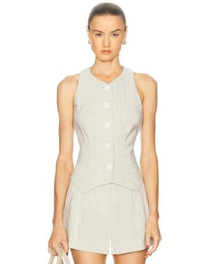 Matthew Bruch Linen Vest - White