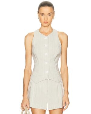 Matthew Bruch Linen Vest - White