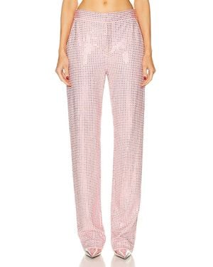 Area Crystal Embellished Straight Leg Pant - Pink