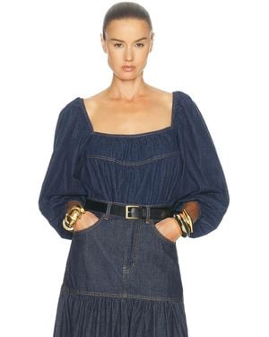 Saint Laurent Tiered Blouse - Blue