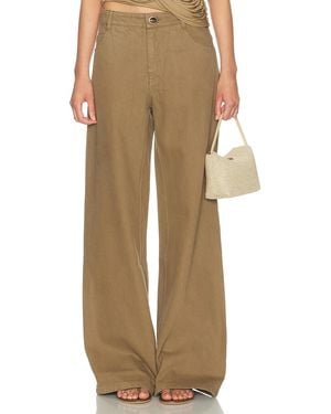 Christopher Esber Relaxed Denim Quartz Wide Leg Pant - Brown