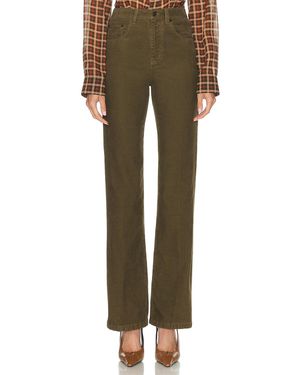 Saint Laurent Corduroy Wide Leg Pant - Green