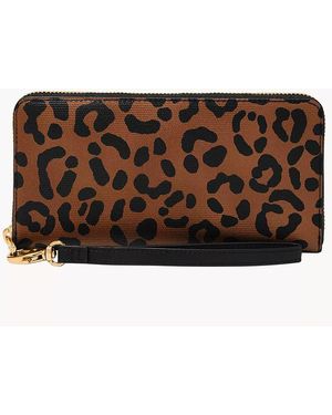 Fossil Logan Rfid Zip Clutch - Brown